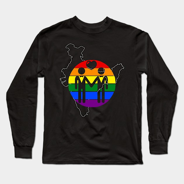 India Gay Pride Shirt Celebrate Gay Rights In India Long Sleeve T-Shirt by sheepmerch